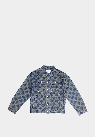 Ashluxe Monogram Denim Jacket Blue