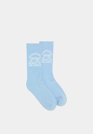 Casablanca Printed Sports Socks Blue