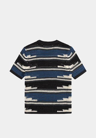 Daily Paper Kente Stripe Knit Shirt Woodland Grey