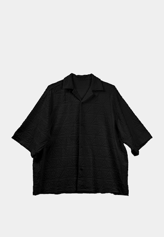 Monogram Plush Jersey Bowling Shirt Black