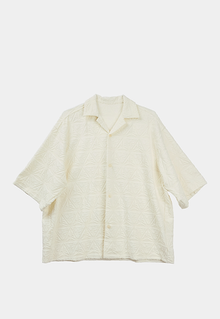 Monogram Plush Jersey Bowling Shirt White