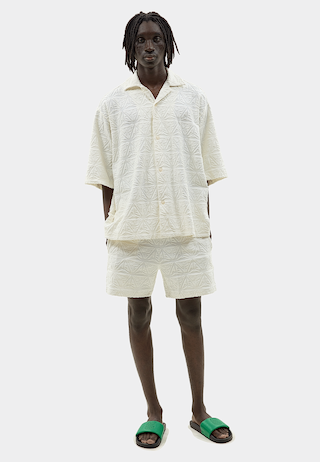 Monogram Plush Jersey Long Shorts White