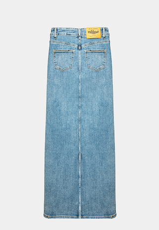 Ashluxe Women's Trucker Denim Skirt Blue