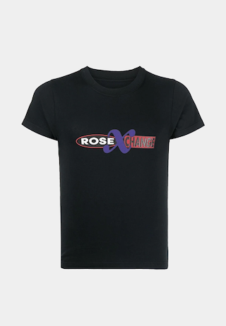 Martine Rose Knitted Shrunken T-Shirt Black Rose