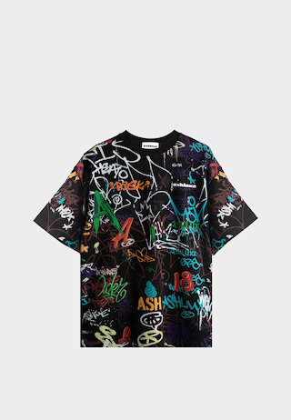 Ashluxe Wall Graffiti T-Shirt Black