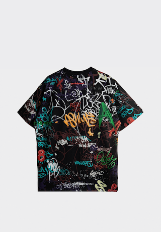Ashluxe Wall Graffiti T-Shirt Black
