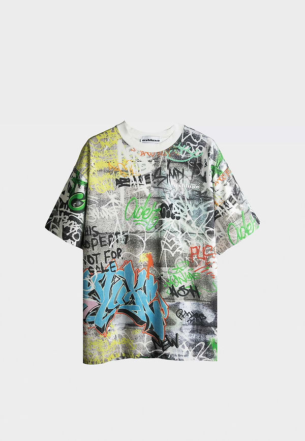 Ashluxe Wall Graffiti T-Shirt White