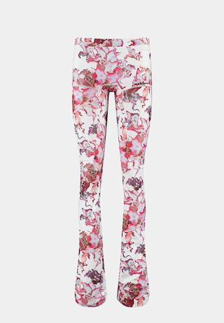 Ashluxe Female Flared Pants Pink Flower Aop