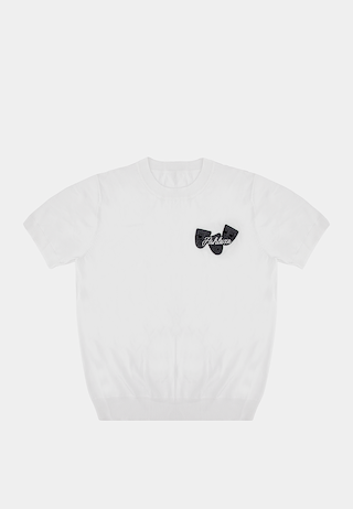 Ashluxe Ribbed  Mask badge Tees White