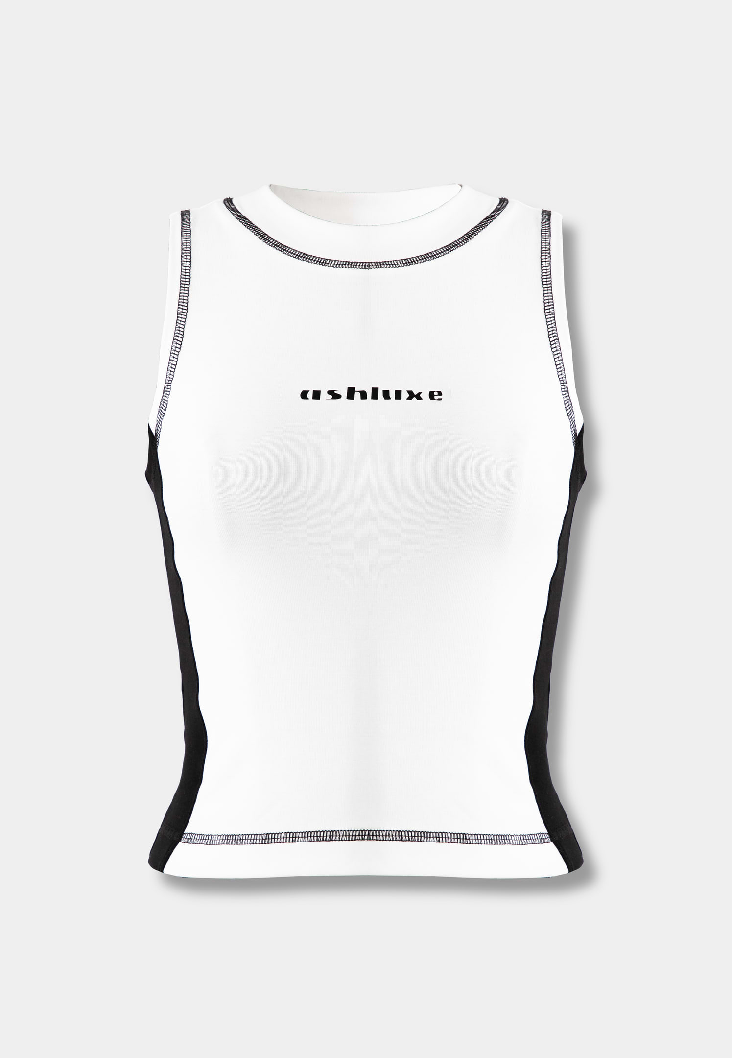 Ashluxe Threaded Tank Top White Black