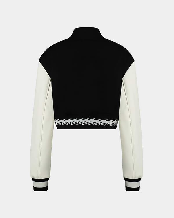 Ashluxe Female Varsity Jacket Black White