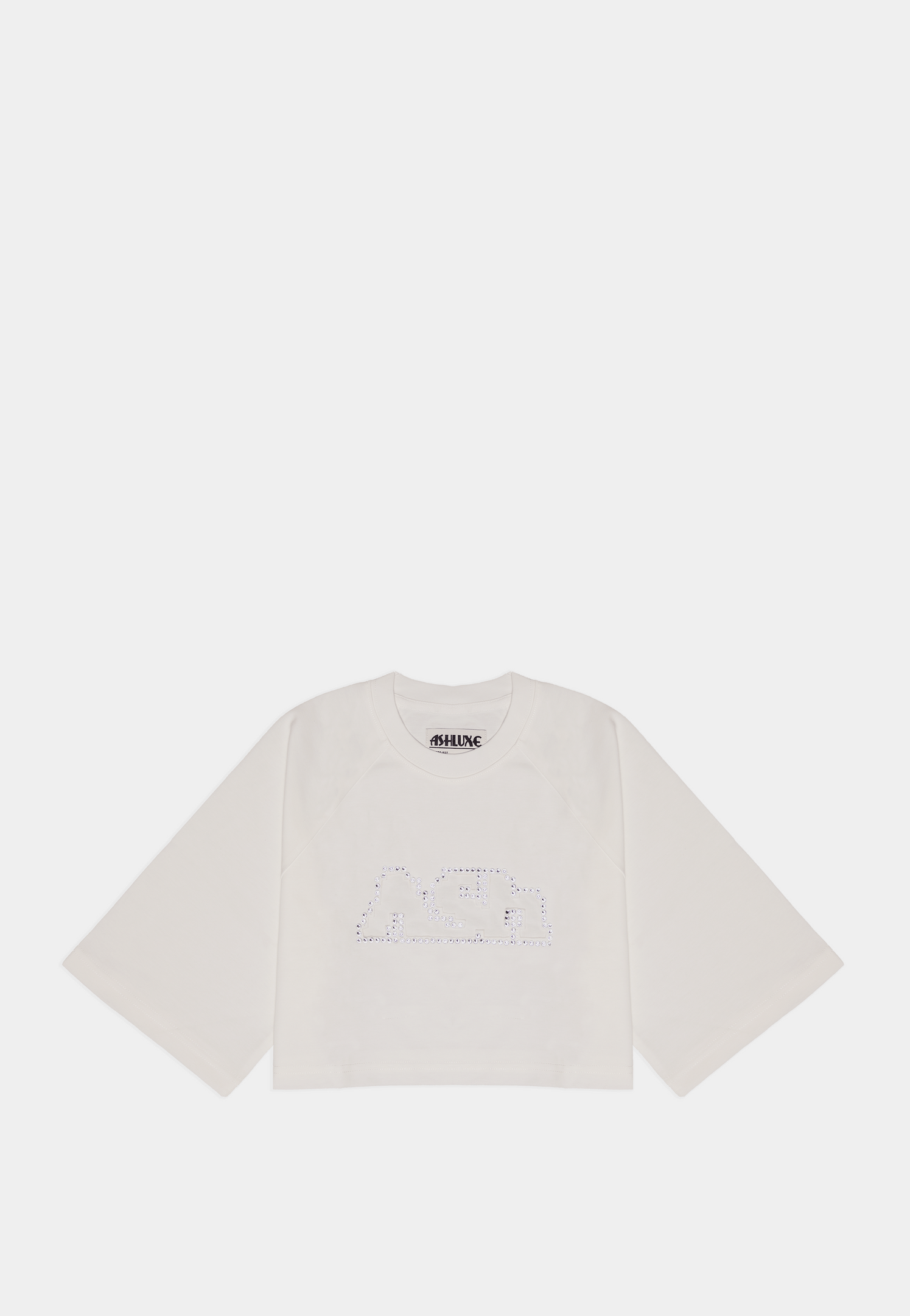 Ashluxe Bling Crop Tee White