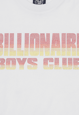 BBC Straight Logo Gradient Diamonte T-Shirt White