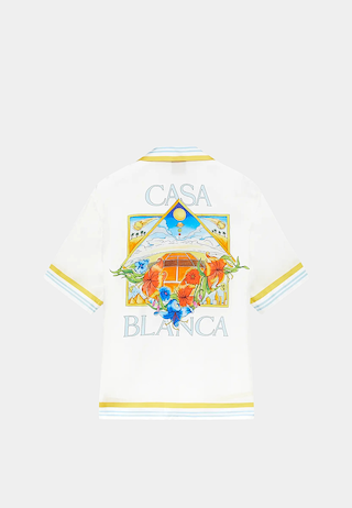 Casablanca  Tennis Landscape Cuban Collar Ss Shirt Flower Court Icon