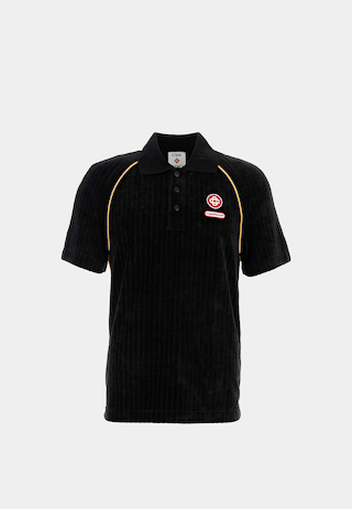 Casablanca Rib Velour Raglan Polo Black