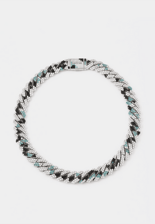 Darkai Camo Prong Pav Necklace Multi Stones