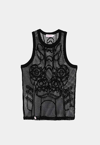 Charles Jeffery Loverboy Graphic Net Vest Black