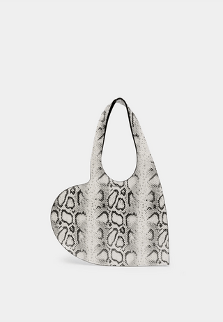 Coperni Snake Print Mini Heart Tote Bag White-Grey