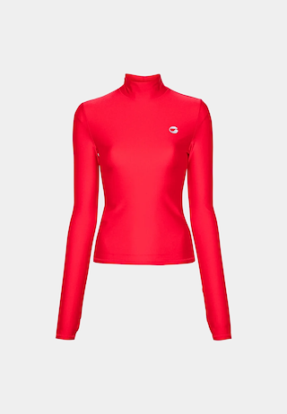 Coperni Tight High Neck Top Red