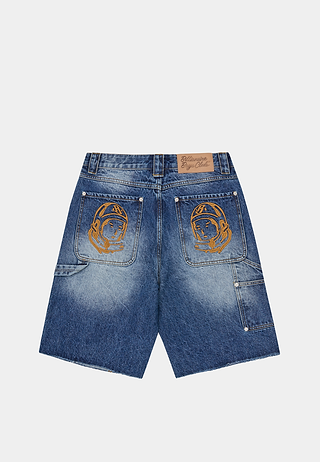 Bbc Distressed Astro Denim Carpenter Shorts Blue