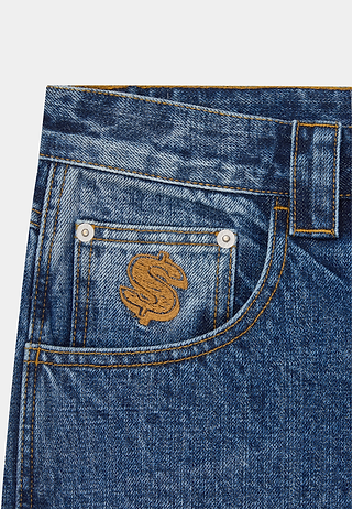 Bbc Distressed Astro Denim Carpenter Shorts Blue