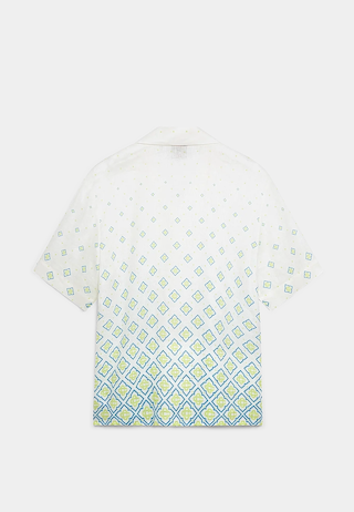 Casablanca Degrade Monogram Short Sleeve Linen Shirt White