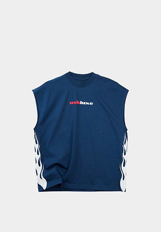 Flame Tank Top Blue