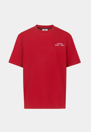 GCDS Embroidered Loose T-Shirt Bordeaux