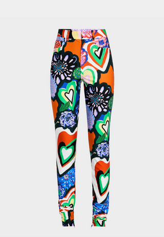 Area Heart Printed Legging Multi