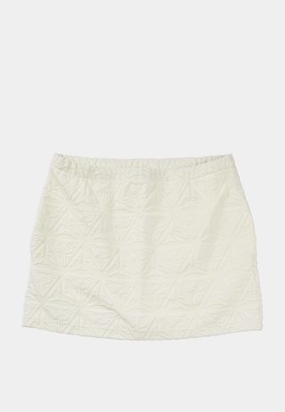 Monogram Plush A Line Mini Skirt White