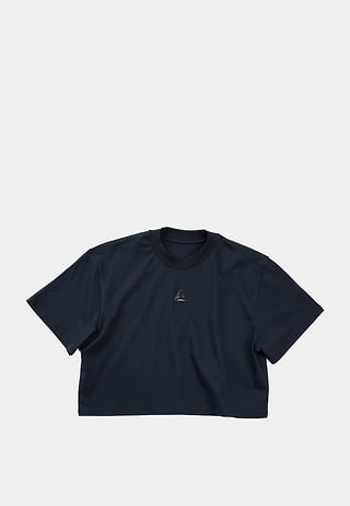 Metallic Logo Cropped T-Shirt Black