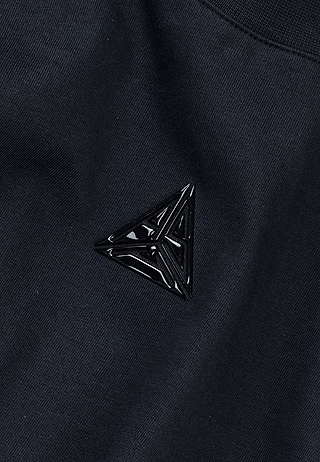 Metallic Logo Cropped T-Shirt Black