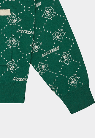 Bbc Monogram Knit Cardigan Green