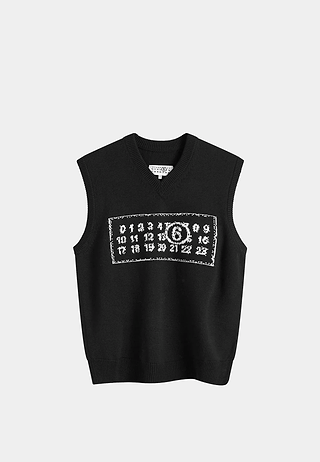 Maison Margiela Jacquard Number Logo Vest Black Black