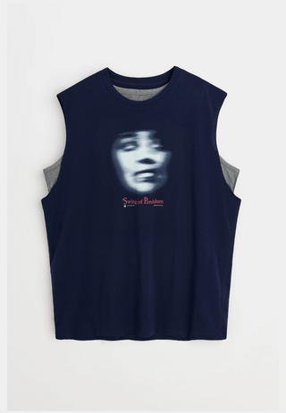 Our Legacy Reversible Gravity Tank Swing of Pendulum Hands Print Blue