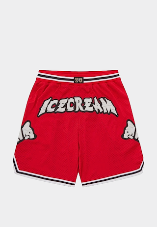 BBC Running Puppy Applique Basketball Shorts Red