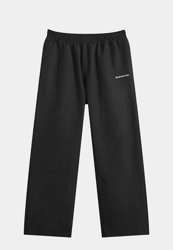 Mki Miyuki Zoku Seercucker Wide Leg Trousers Black