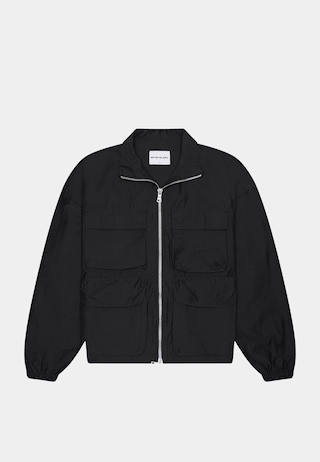Mki Miyuki Zoku Washed Cotton Nylon Track Jacket Black