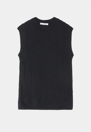 Wood Wood Rasmus Sheer Stripe Vest Black