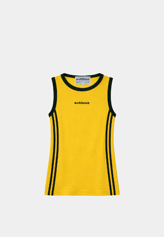Ashluxe Logo Embroidered Tank Top Yellow