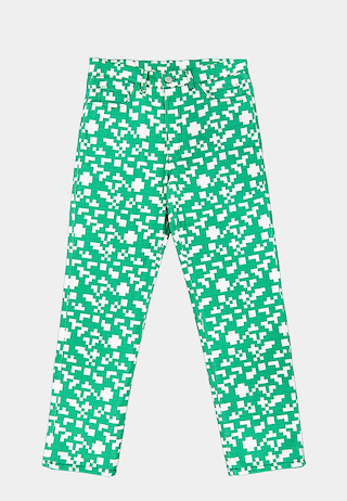 Ashluxe Pixel Denim Pant Green