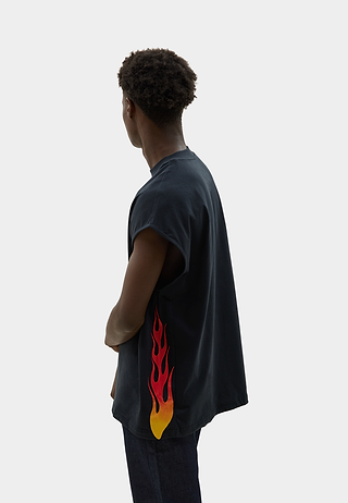 Flame Tank Top Black