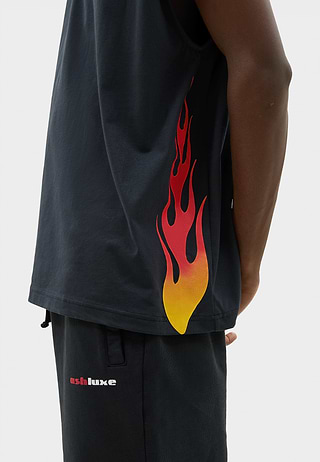 Flame Tank Top Black