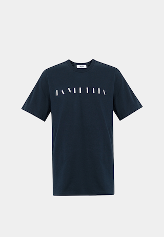 Black MSGM Lavedetta T-shirt, luxury fashion online shopping.