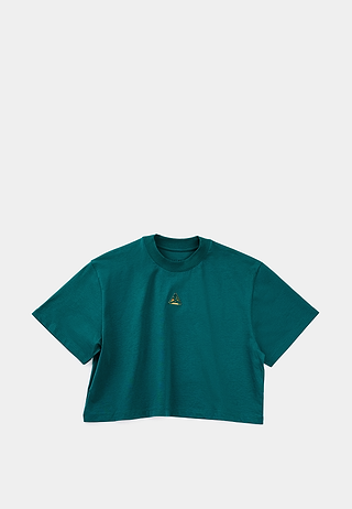 Metallic Logo Cropped T-Shirt Green