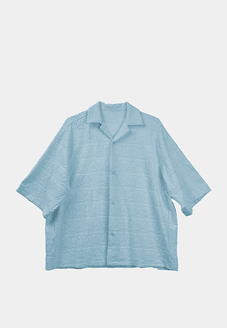 Monogram Plush Jersey Bowling Shirt Blue