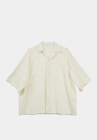 Monogram Plush Jersey Bowling Shirt White