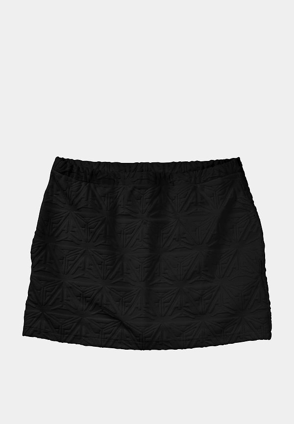 Monogram Plush A Line Mini Skirt Black