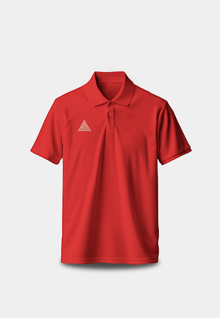 Ashluxe Triangle Logo Lightweight  Polo Red