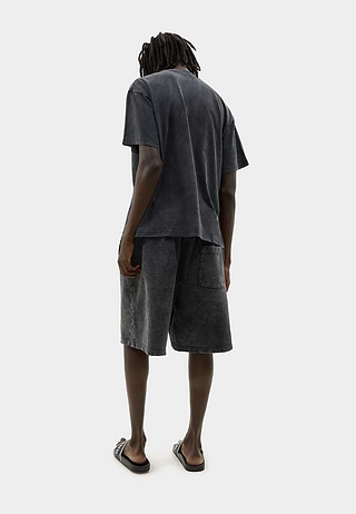Ashluxe Vintage Acid Wash Shorts Black